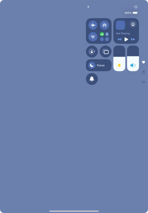 Press the airplane mode icon to turn the function on or off.