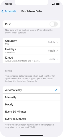 If you turn off the function, press the required setting.