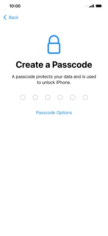 Press Passcode Options.