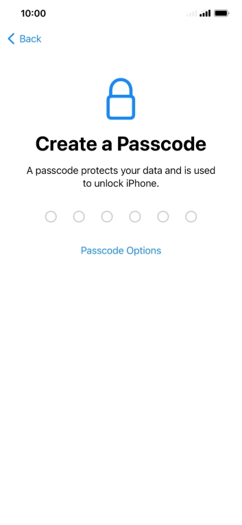 Press Passcode Options.
