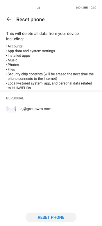 Press RESET PHONE.