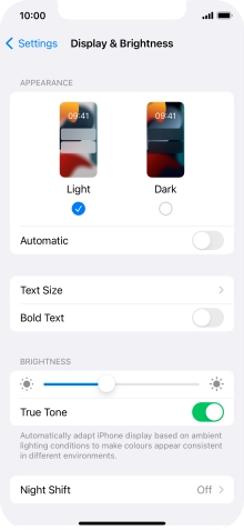 Press Dark.