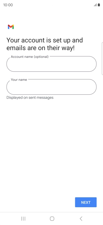 Press the field below 'Account name (optional)' and key in the required name.