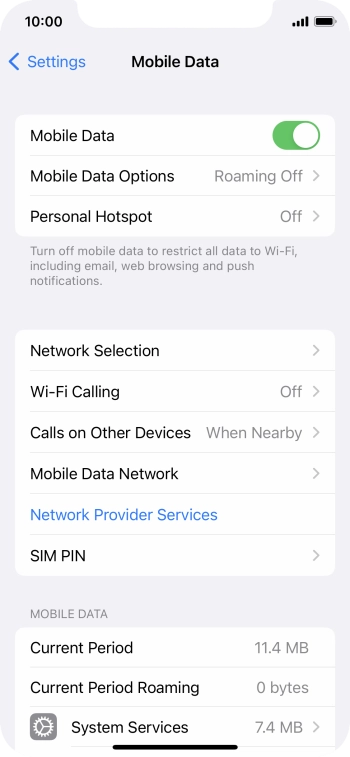 The total data usage is displayed next to Current Period.