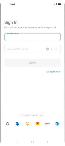 Press the field below 'Email Account' and key in your email address.