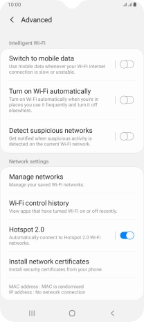 Press the indicator next to 'Switch to mobile data' to turn the function on or off.