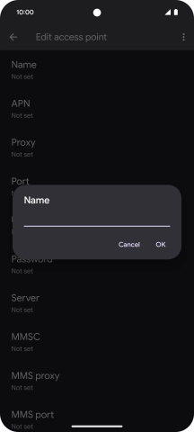Key in O2 UK Internet and press OK.