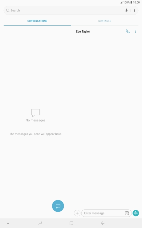 Press the text input field and write the text for your picture message.