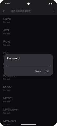 Key in p and press OK.
