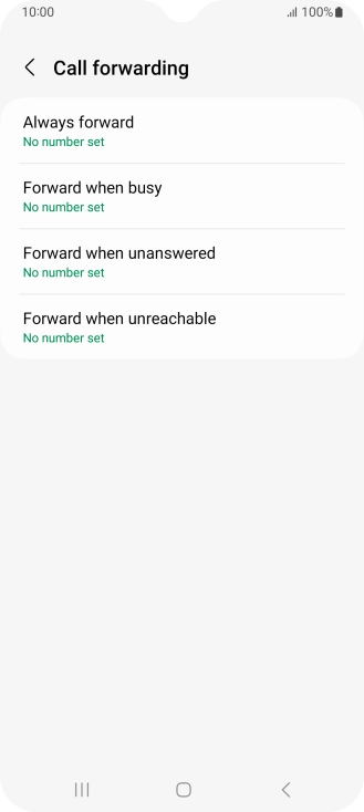Press the required divert type.