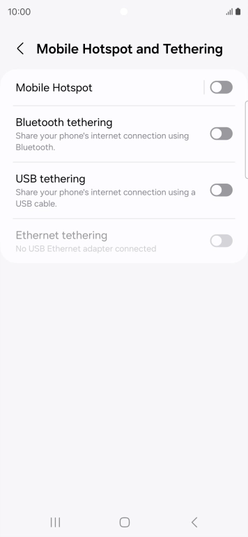 Press Mobile Hotspot.