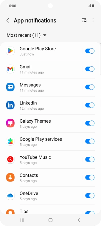 Press the drop down list.
