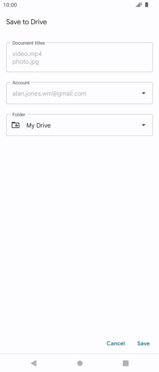 Press the field below 'Folder' and go to the required folder.