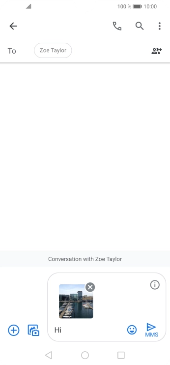Press the send icon when you've finished your picture message.