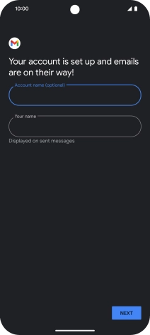 Press the field below 'Your name' and key in the required sender name.