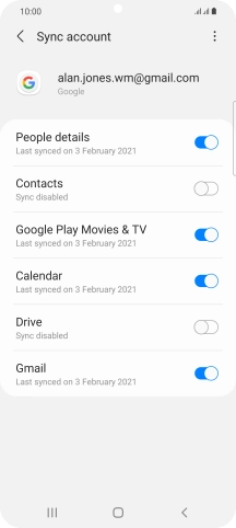 Press the indicator next to 'Contacts' to turn on the function.