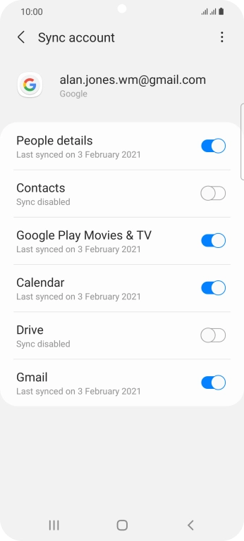 Press the indicator next to 'Contacts' to turn on the function.