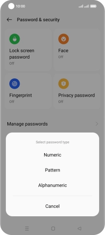 Press the required phone lock code and follow the instructions on the screen to create an additional phone lock code.