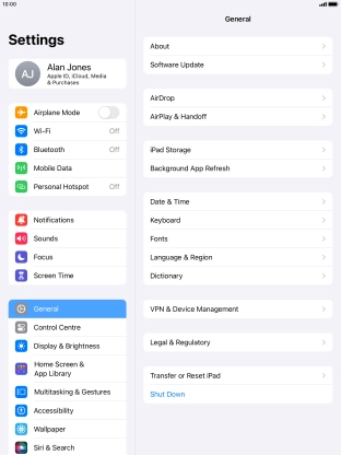 Press Mobile Data.