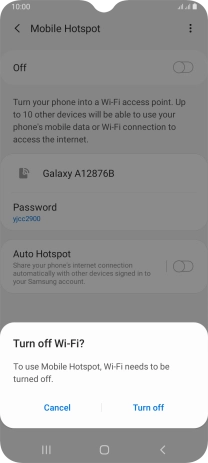 If WiFi is turned on, press Turn off.