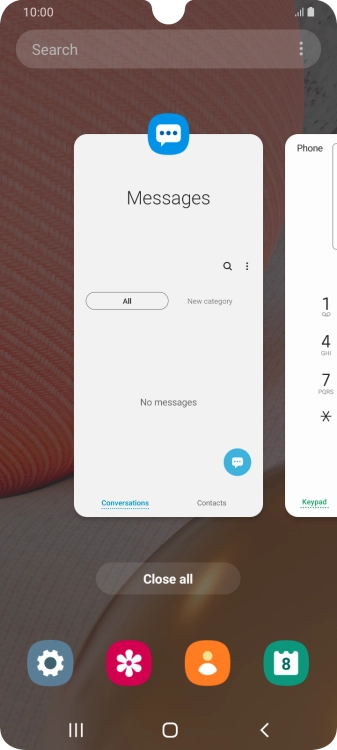 To end one running application, slide your finger upwards on the required application.