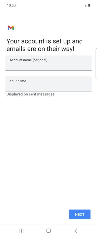Press the field below 'Account name (optional)' and key in the required name.
