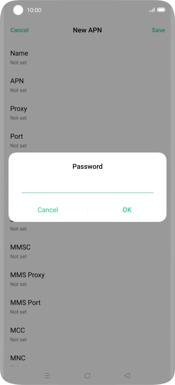 Key in p and press OK.