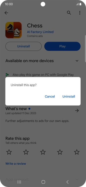 Press Uninstall.