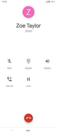Press the end call icon.
