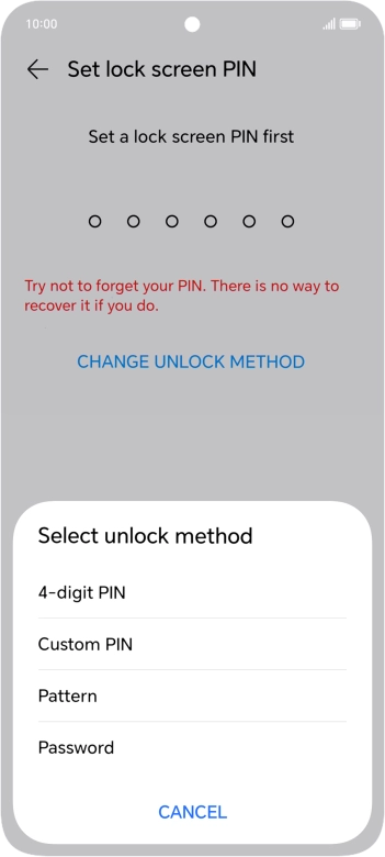 Press the required lock code and follow the instructions on the screen to create an additional lock code.