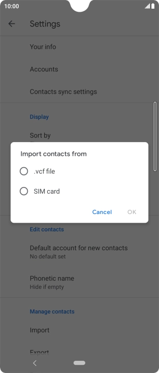 Press SIM card.