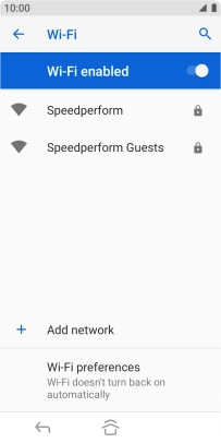 Press the required WiFi network.
