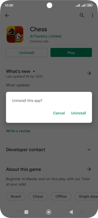 Press Uninstall.