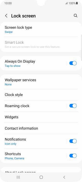 Press Screen lock type.