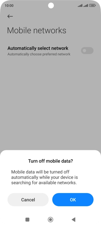 Press OK and your phone will search for networks.