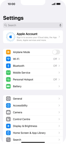 Press Apple Account.