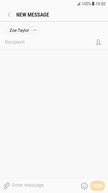 Press the text input field and write the text for your text message.