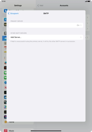 Press the field below 'PRIMARY SERVER'.