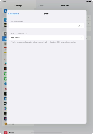 Press the field below 'PRIMARY SERVER'.