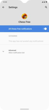 Press the indicator next to 'All notifications' to turn the function on or off.