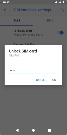 Key in your SIM PIN and press OK. The default SIM PIN is 0000.