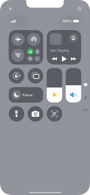 Press the airplane mode icon to turn the function on or off.