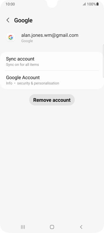 Press Sync account.