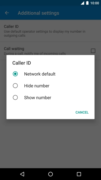 Press Show number to turn on caller identification.