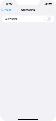 Press the indicator next to 'Call Waiting' to turn the function on or off.