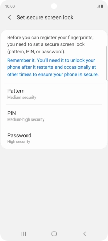 Press the required phone lock code and follow the instructions on the screen to create an additional phone lock code.