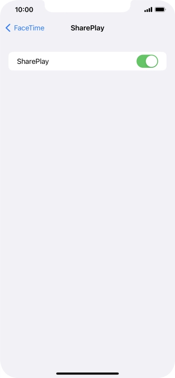 Press the indicator next to 'SharePlay' to turn the function on or off.