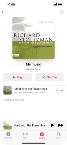 Press the song title.