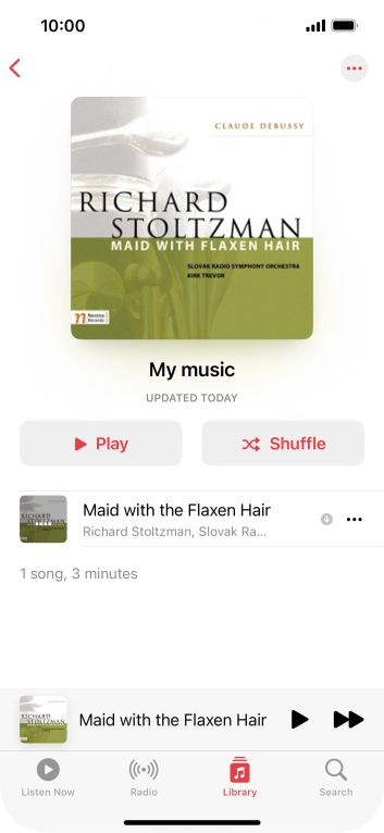 Press the song title.