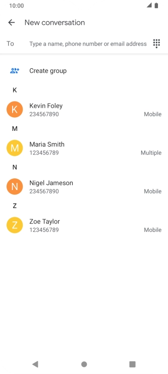 Press the field next to 'To' and key in the first letters of the recipient's name. Press the field next to 'To' and key in the first letters of the recipient's name.